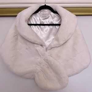 BHLDN Maxime Faux Fur Wrap - Ivory Medium